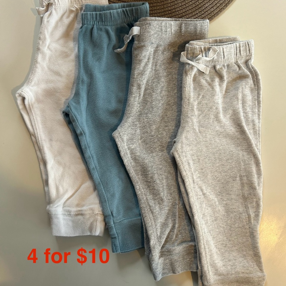 Kids' Cozy Bottoms Set - White, Blue, Gray